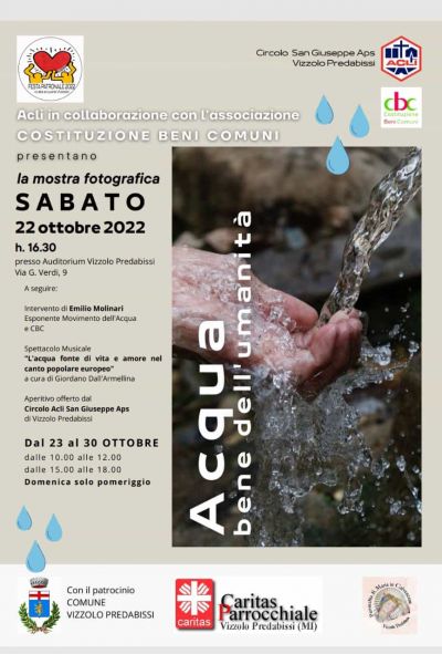 Mostra fotografica &quot;Acqua, bene dell&#039;umanità&quot; - Circolo Acli San Giuseppe di Vizzolo Predabissi (MI)