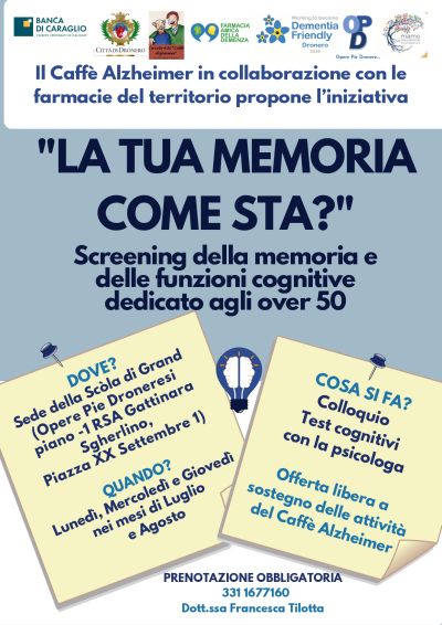 LA TUA MEMORIA COME STA? - CIRCOLO ACLI CAFFE' ALZHAIMER DRONERO (CN)