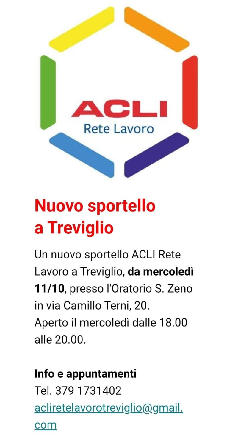 Nuovo Sportello Acli Rete Lavoro - Acli Bergamo (BG)