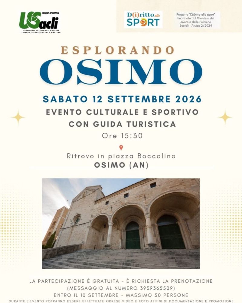 ESPLORANDO OSIMO - EVENTO CULTURALE E SPORTIVO - GRATUITO - OSIMO (AN) - US ACLI MARCHE E ANCONA