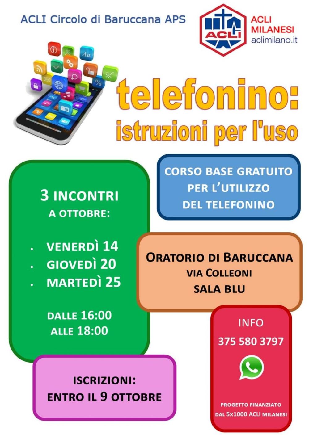 Telefonino: Istruzioni per l'uso - Circolo Acli Baruccana (MI)