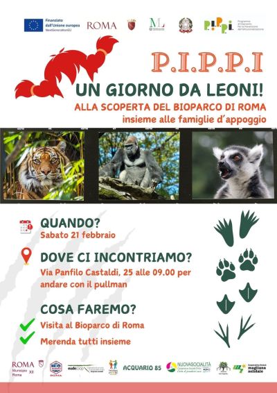 P.I.P.P.I. UN GIORNO DA LEONI - GIORNATA AL BIOPARCO - ROMA