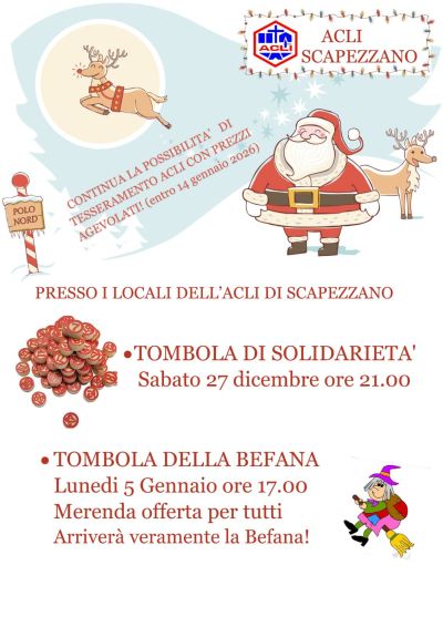 Tombola di Solidarietà - Scapezzano (AN) - Circolo Acli Scapezzano (AN)