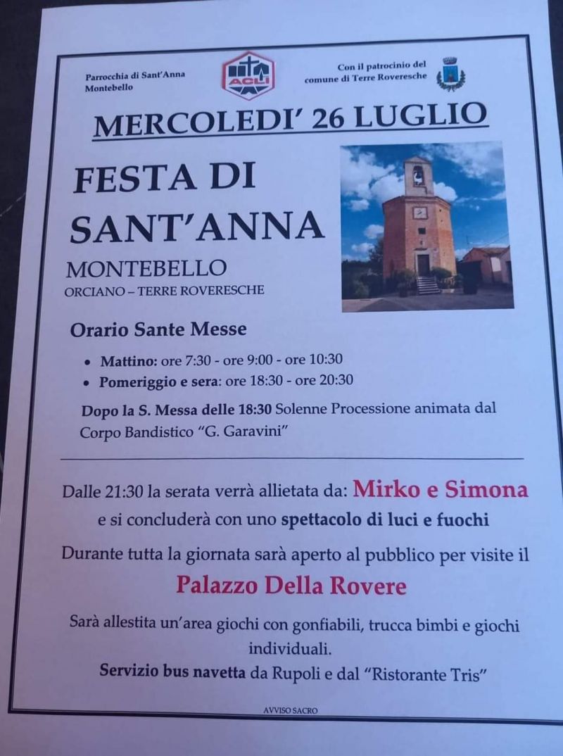 Festa di Sant'Anna - Circolo Acli Montebello (PU)