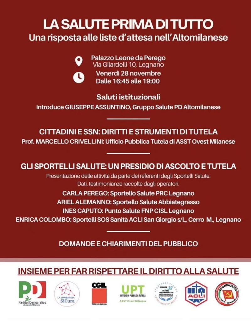 La salute prima di tutto - Legnano (MI) - Circolo Acli Legnano (MI)
