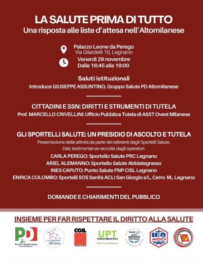 La salute prima di tutto - Legnano (MI) - Circolo Acli Legnano (MI)