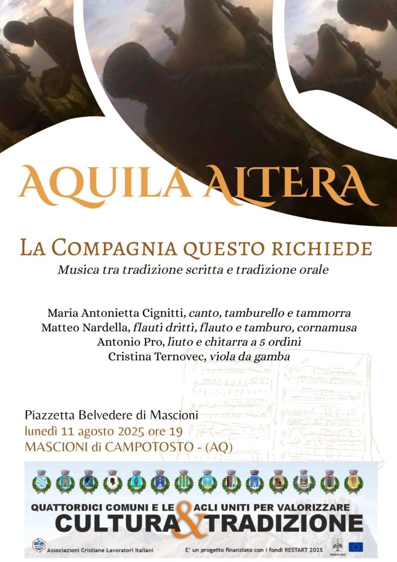 Aquila Altera: La Compagnia Questo Richiede - Mascioni di Campotosto (AQ) - Acli L'Aquila (AQ)