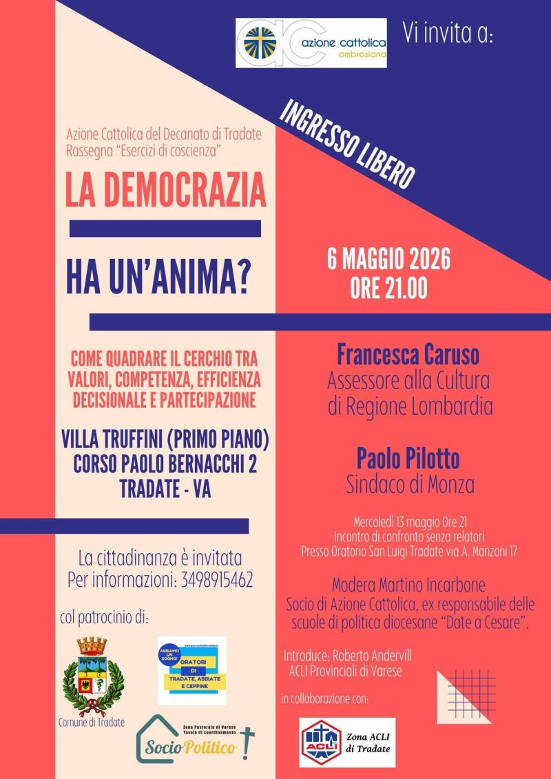 LA DEMOCRAZIA HA UN'ANIMA? - TRADATE (VA)