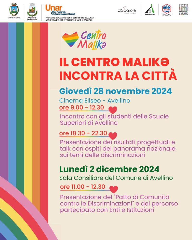 Presentazione del "Patto di Comunità contro le Discriminazioni" e del percorso partecipato con Enti e Istituzioni - Acli Avellino (AV)