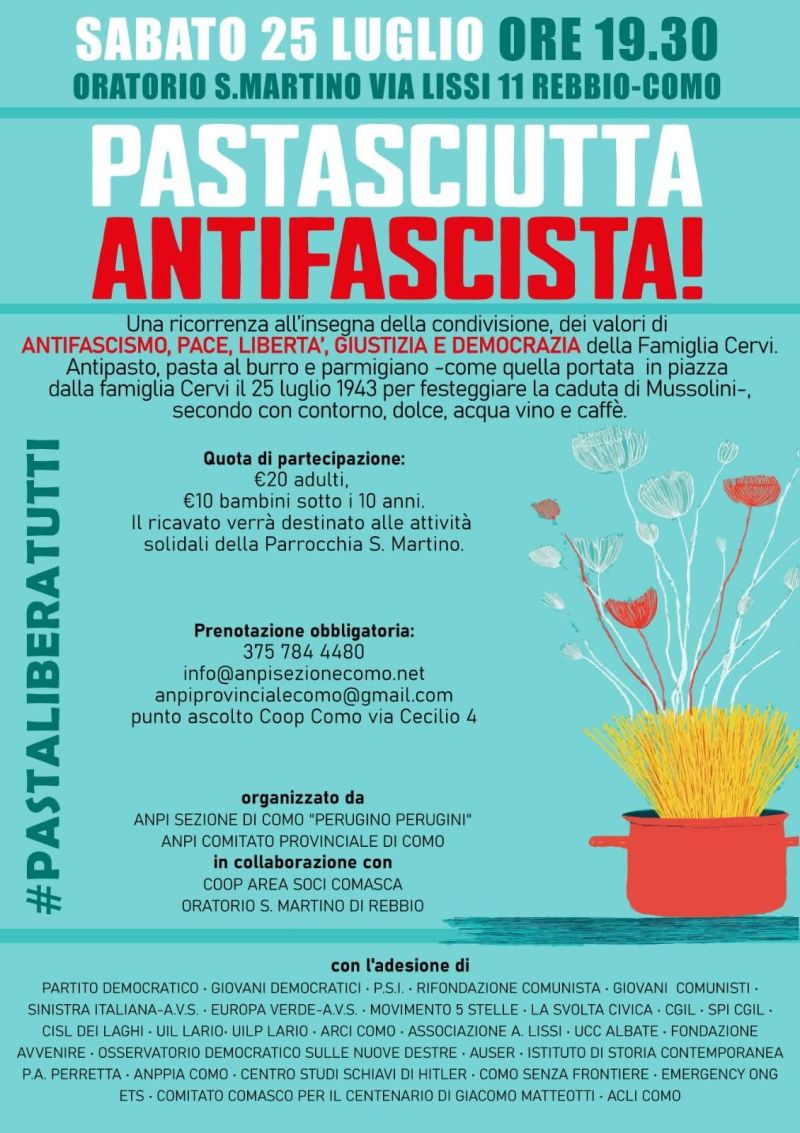 PASTASCIUTTA ANTIFASCISTA - ORATORIO S. MARTINO REBBIO-COMO - ACLI COMO
