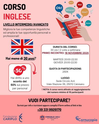 Corso inglese - Calvisano (BS) - Circolo Acli Calvisano (BS)