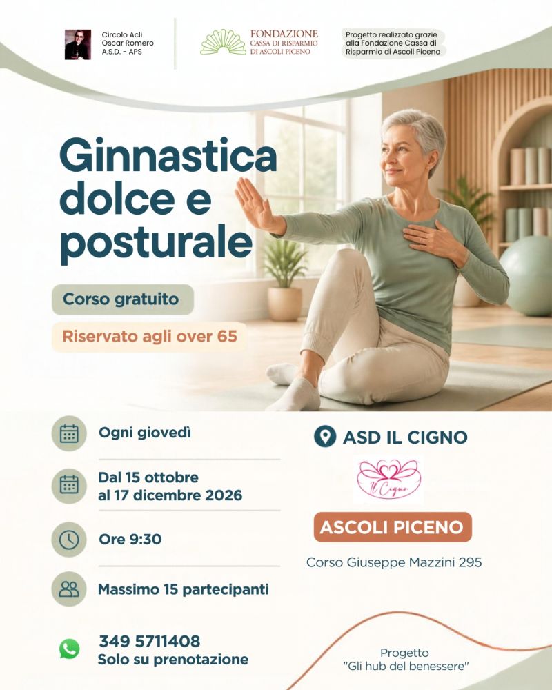 GINNASTICA DOLCE E POSTURALE - ASCOLI PICENO - CIRCOLO ACLI OSCAR ROMERO