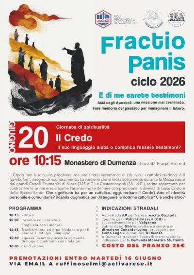 FRACTIO PANIS CICLO 2026 - MONASTERO DI DUMENZA - ACLI VARESE (VA)