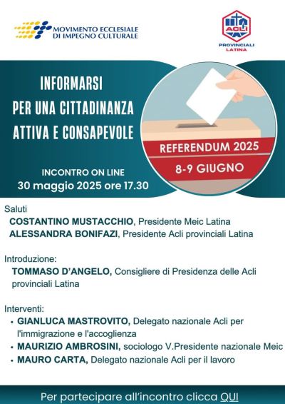 Informarsi per una cittadinanza attiva e consapevole - Acli Latina (Latina)