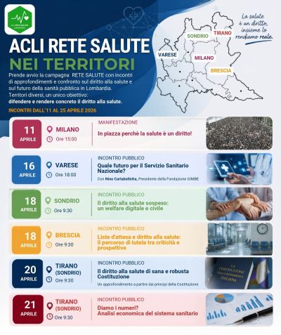 ACLI RETE SALUTE NEI TERRITORI - IN PIAZZA PERCHE' LA SALUTE E' UN DIRITTO - LOMBARDIA - MILANO
