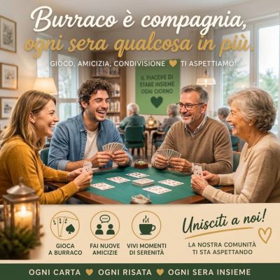 BURRACO È COMPAGNIA, OGNI SERA QUALCOSA IN PIÙ - DA MARTEDÌ 13 OTTOBRE - UNISCITI A NOI! - CORDOVADO (PN) - CIRCOLO ACLI VILLA MAINARDI CORDOVADO (PN)