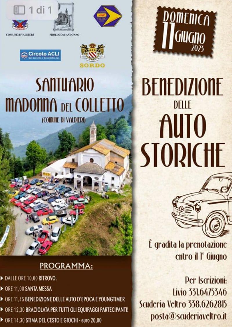 Benedizione auto storiche - Circolo Acli san Lorenzo e Desertetto (CN)