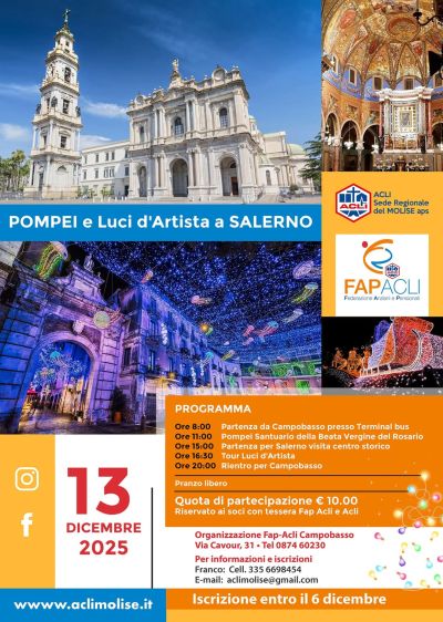 Pompei e Luci d'Artista a Salerno - Salerno - Acli Molise e FAP Acli Campobasso (CB)
