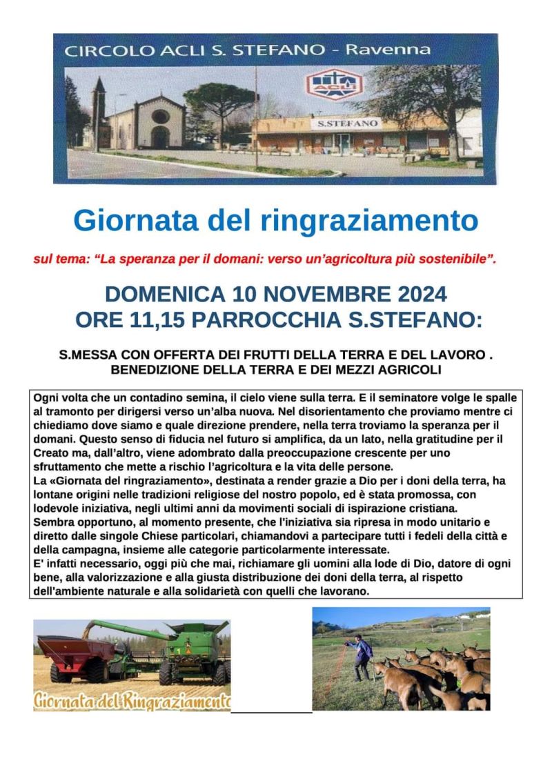Giornata del ringraziamento - Circolo Acli S. Stefano (RA)