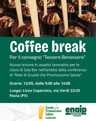 COFFEE BREAK PER IL CONVEGNO "TESSERE BENESSERE" - PAVIA