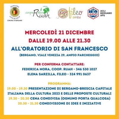 Presentazione di Bergamo-Brescia Capitale Italiana della Cultura 2022 - Acli Bergamo (BG)