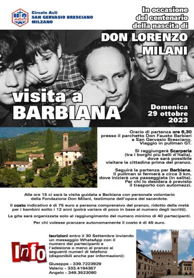 Visita a Barbiana - Circolo Acli San Gervasio Bresciano (BS)