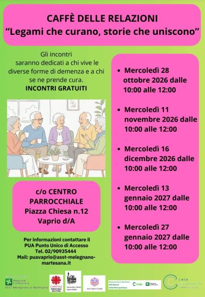 CAFFE' DELLE RELAZIONI - LEGAMI CHE CURANO, STORIE CHE UNISCONO - CIRCOLO ACLI VAPRIO D'ADDA (MI)
