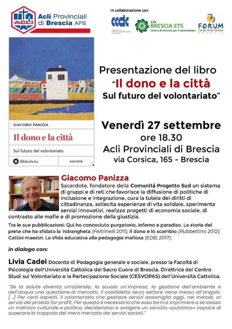 Presentazione del libro "Il dono e la città. Sul futuro del volontariato" - Acli Brescia (BS)