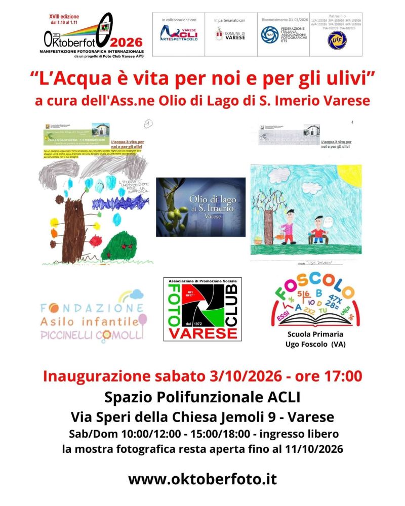OKTOBERFOT 2026 - L'ACQUA È VITA PER NOI E PER GLI ULIVI - VARESE - ACLI ARTE E SPETTACOLO VARESE
