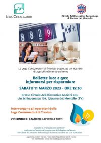 Bollette luce e gas: Informarsi per risparmiare - Circolo Acli di Giavera del Montello (TV)