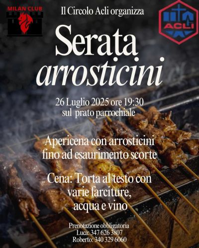 Serata arrosticini - Deruta (PG) - Circolo Acli Sant'Angelo di Celle (PG)