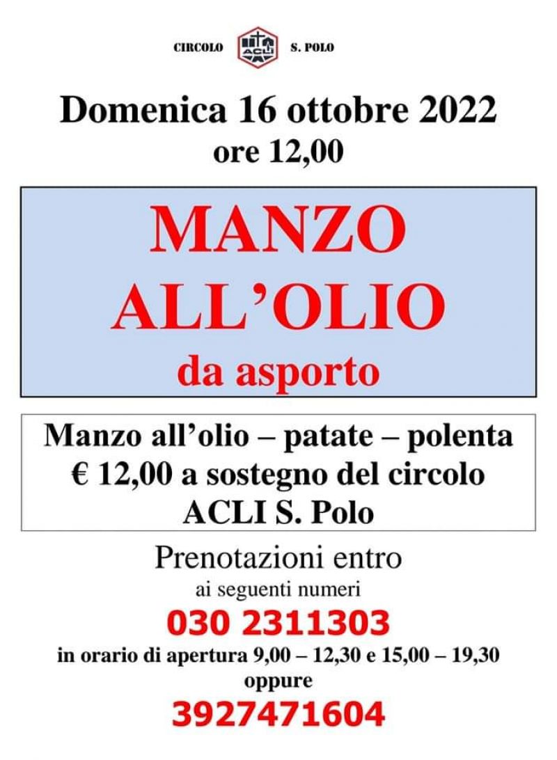Manzo all'olio - Circolo Acli S. Polo (BS)