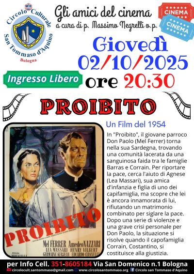 Proiezione del film "Proibito" - Bologna - Circolo Acli San Tommaso D'Aquino (BO)