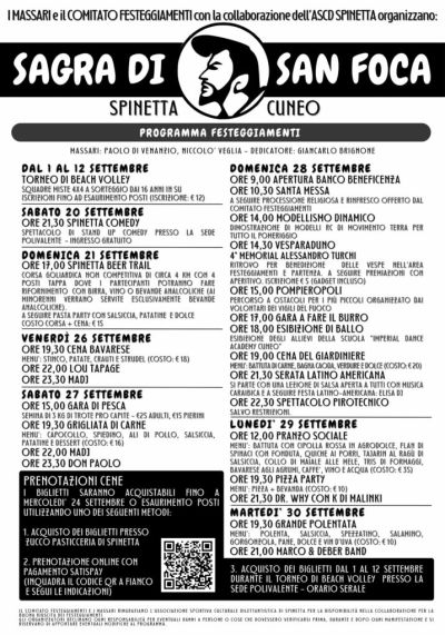 Sagra di San Foca - Spinetta (CN) - Circolo Affiliato Acli di Spinetta (CN)