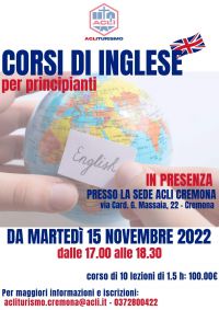 Corsi di inglese per principianti - Acli Cremona (CR)