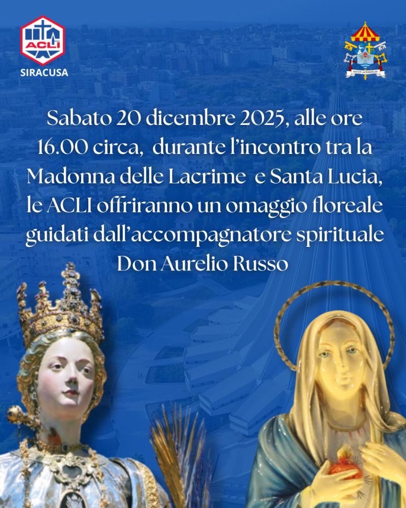Omaggio floreale guidati dall'accompagnatore spirituale Don Aurelio Russo - Siracusa - Acli Siracusa (SR)