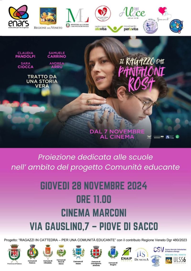 Proiezione film "Il ragazzo dei pantaloni rosa" - Enars aff. Acli PAdova (PD)