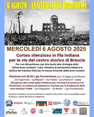Corteo silenzioso in fila indiana per le vie del centro storico di Brescia - Brescia - Acli Brescia (BS)