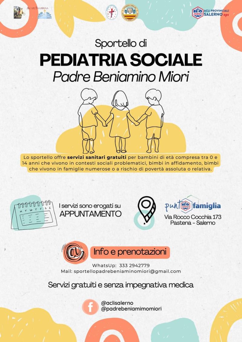 Sportello di Pediatria Sociale &quot;Padre Beniamino Miori&quot; - Acli Salerno (SA)