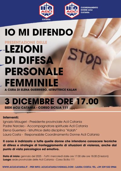 Io mi difendo: Lezioni di difesa personale femminile - Acli Catania e Coordinamento Donne Acli Catania (CT)