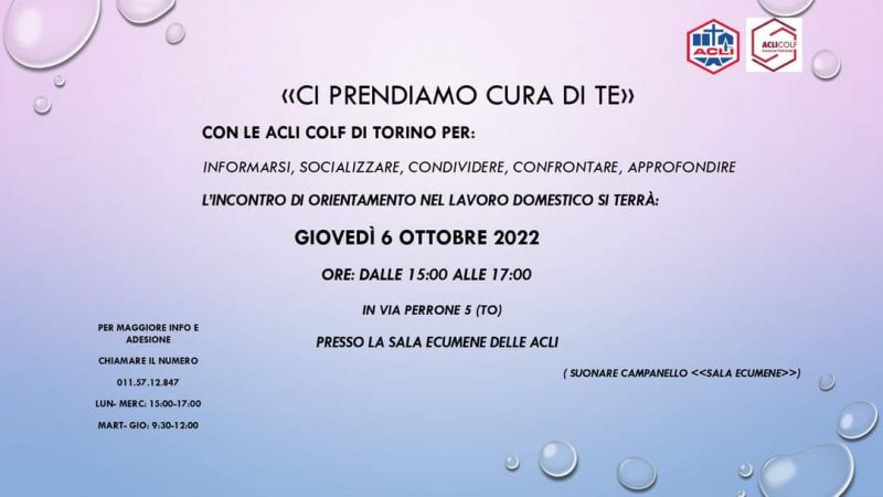 Ci prendiamo cura di te - Acli Torino (TO)