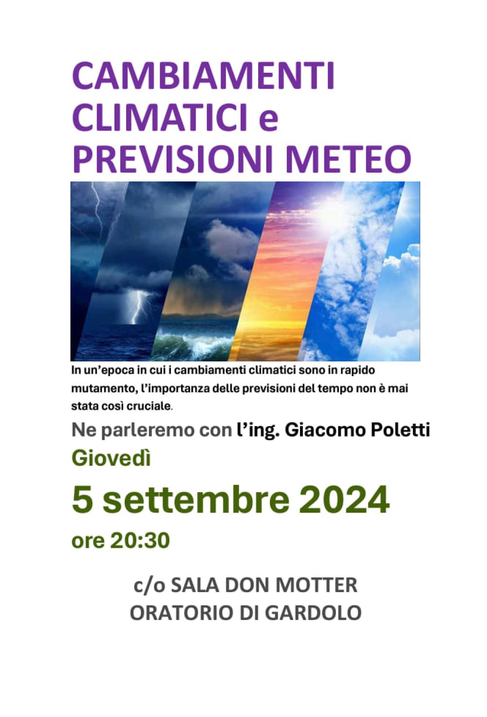 Cambiamenti climatici e previsioni meteo - Circolo Acli Gardolo (TN)