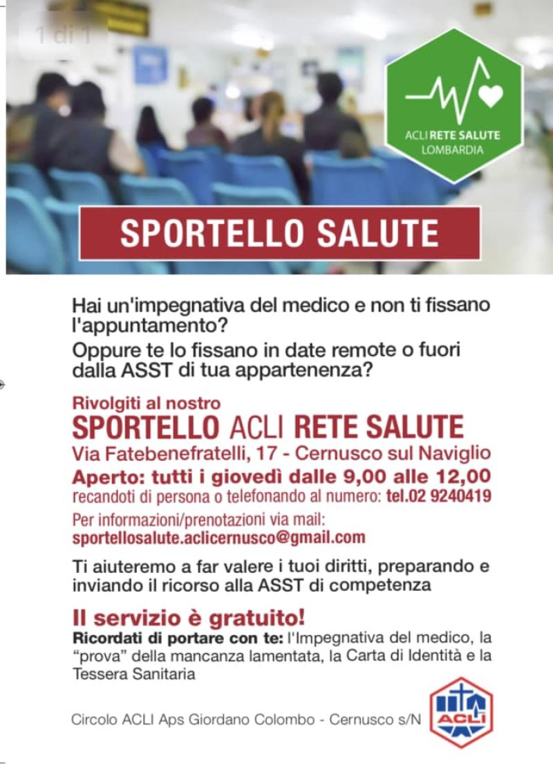 Sportello Salute - Circolo Acli Cernusco sul Naviglio (MI)