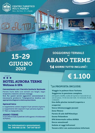 Soggiorno Termale ad Abano Terme - Abano Terme (PD) - Acli L'Aquila (AQ)