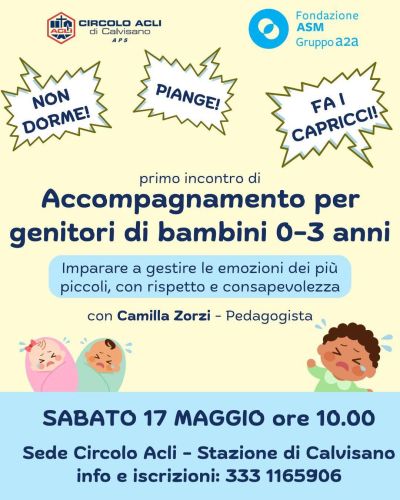 Accompagnamento per genitori di bambini 0-3 anni - Circolo Acli Calvisano (BS)