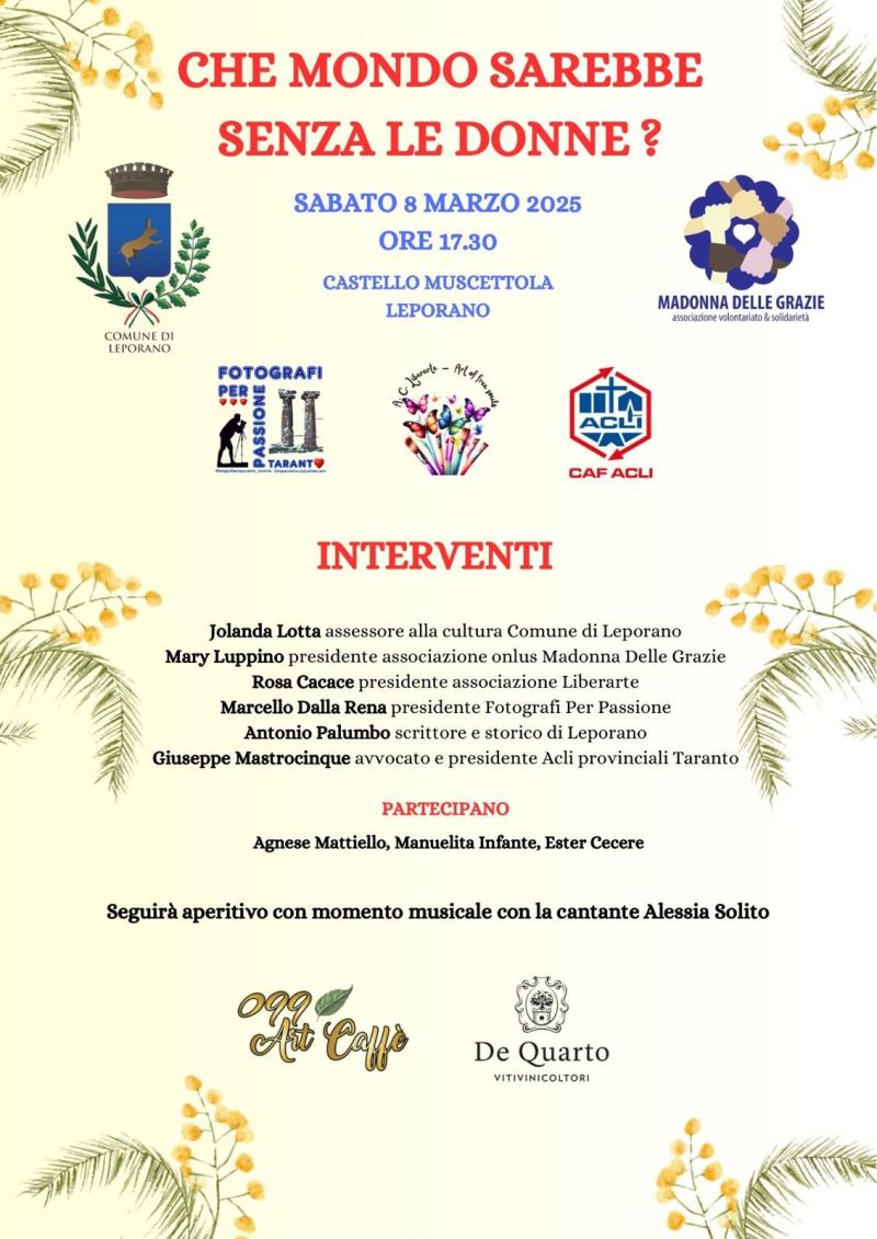 Che mondo sarebbe senza le donne? - Circolo Acli Borgo Taranto (TA)