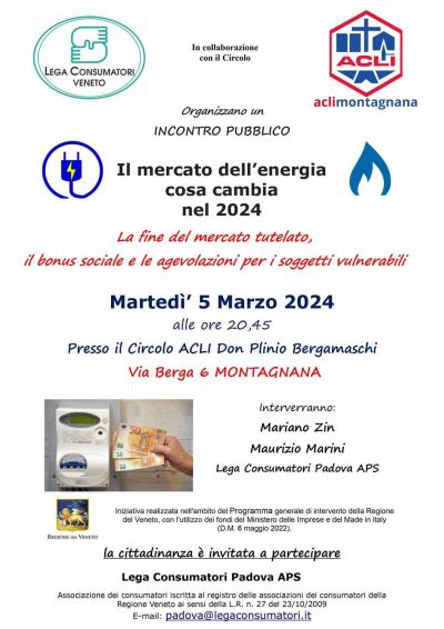 Il mercato dell&#039;energia: Cosa cambia nel 2024 - Circolo Acli Montagnana (AN)