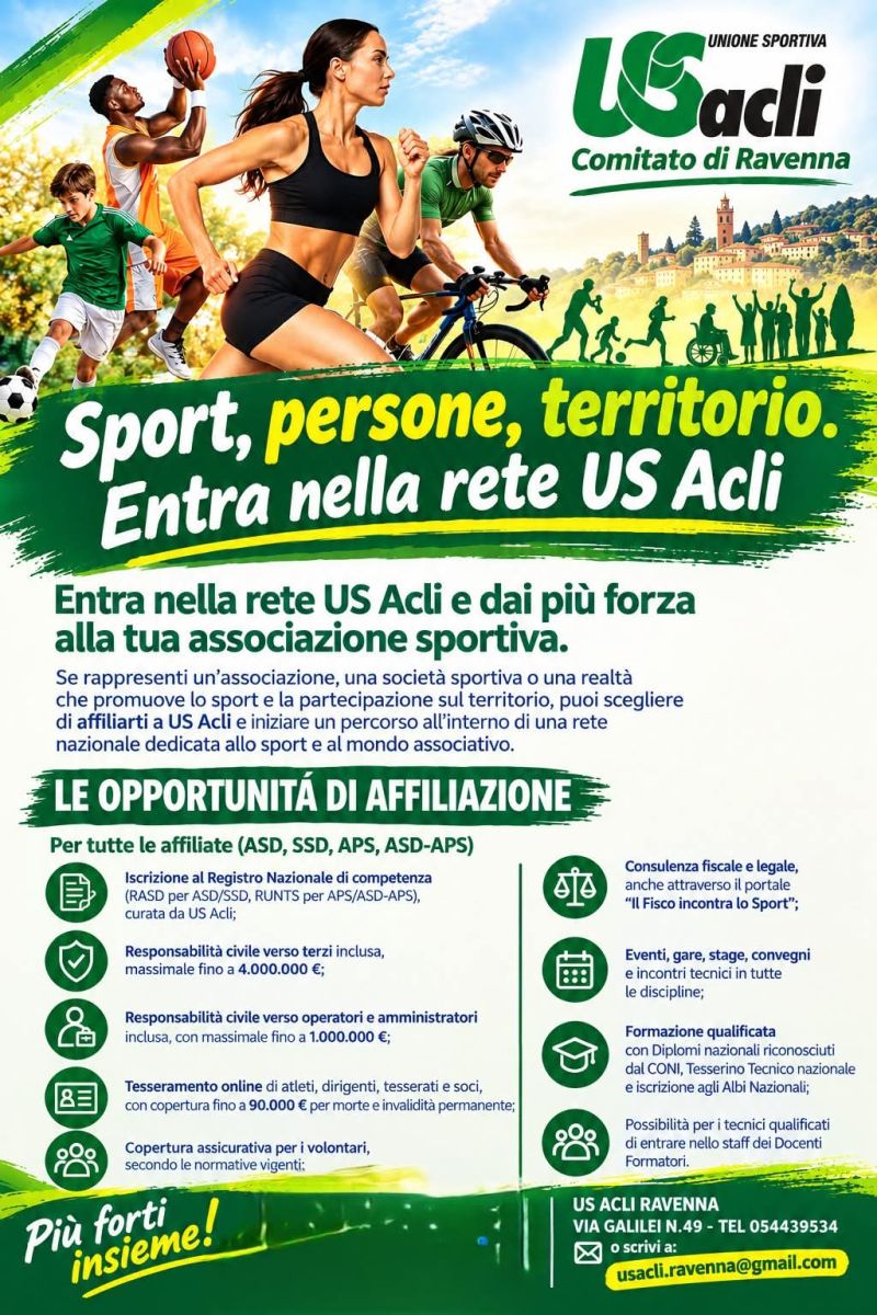 SPORT, PERSONE, TERRITORIO - ENTRA NELLA RETE US ACLI - US ACLI RAVENNA - RAVENNA