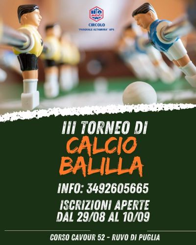 III Torneo di Calcio Balilla - Circolo Acli Ruvo di Puglia (BA)