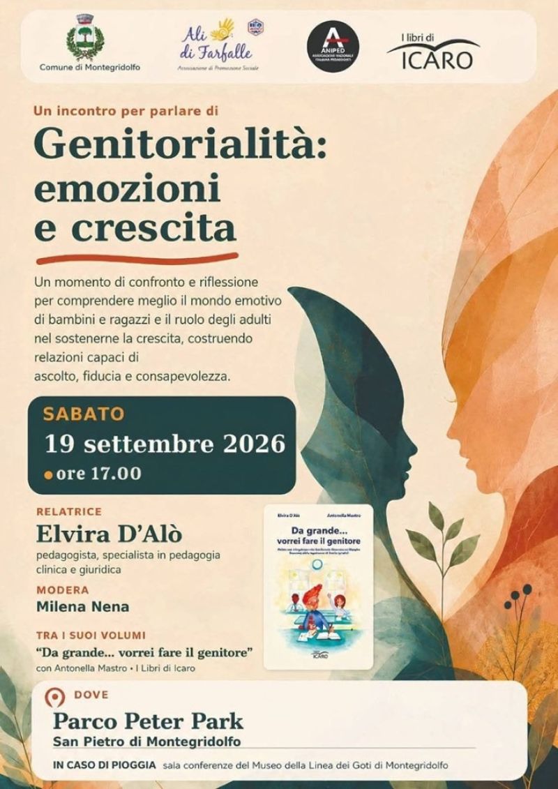 GENITORIALITA': EMOZIONI E CRESCITA - SAN PIETRO DI MONTEGRIDOLFO (RN) - ASS. AFFILIATA ACLI ALI DI FARFALLE